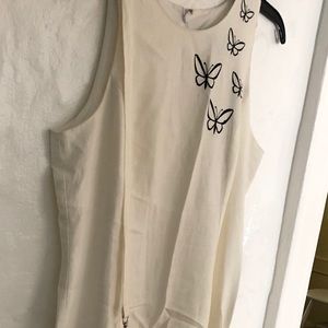 Dress Linen Off white fully lined
W/matching purse